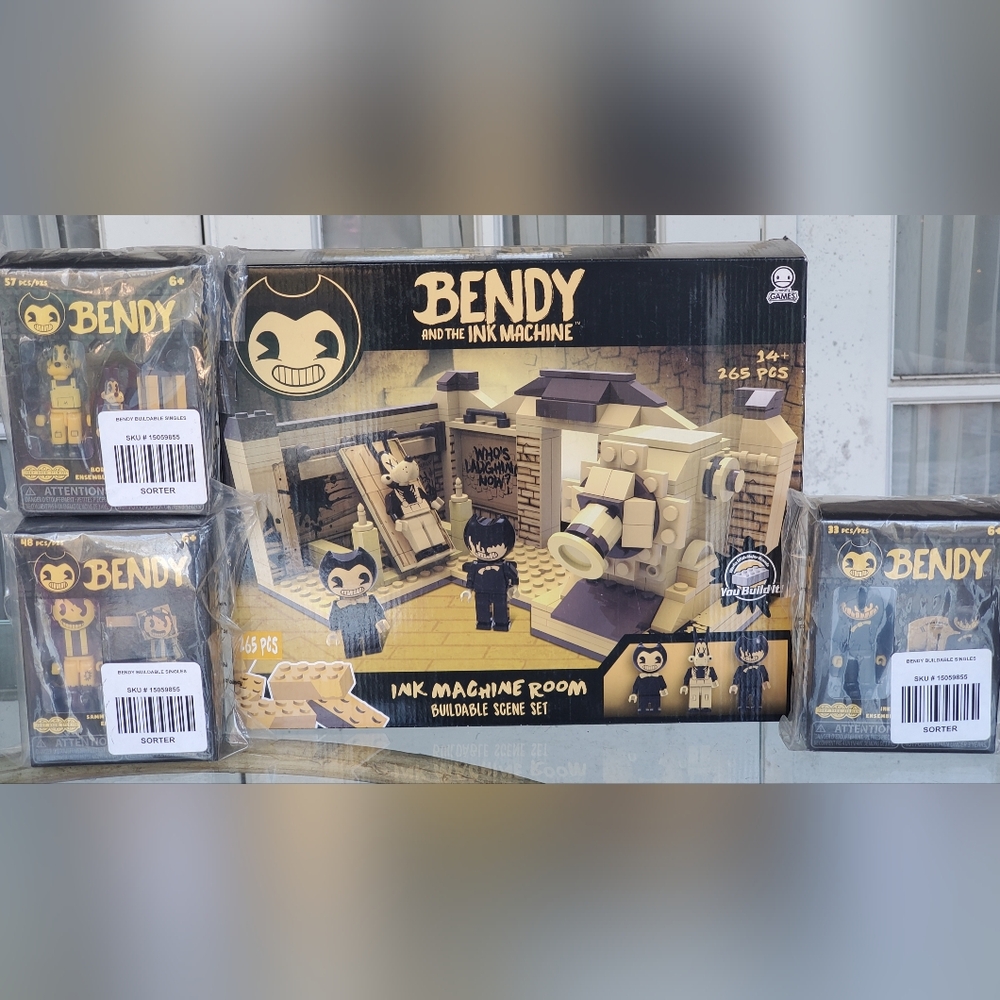 New Basic Fun Bendy and the Ink Machine Buildable Set, Set Of 3 Buildable Single